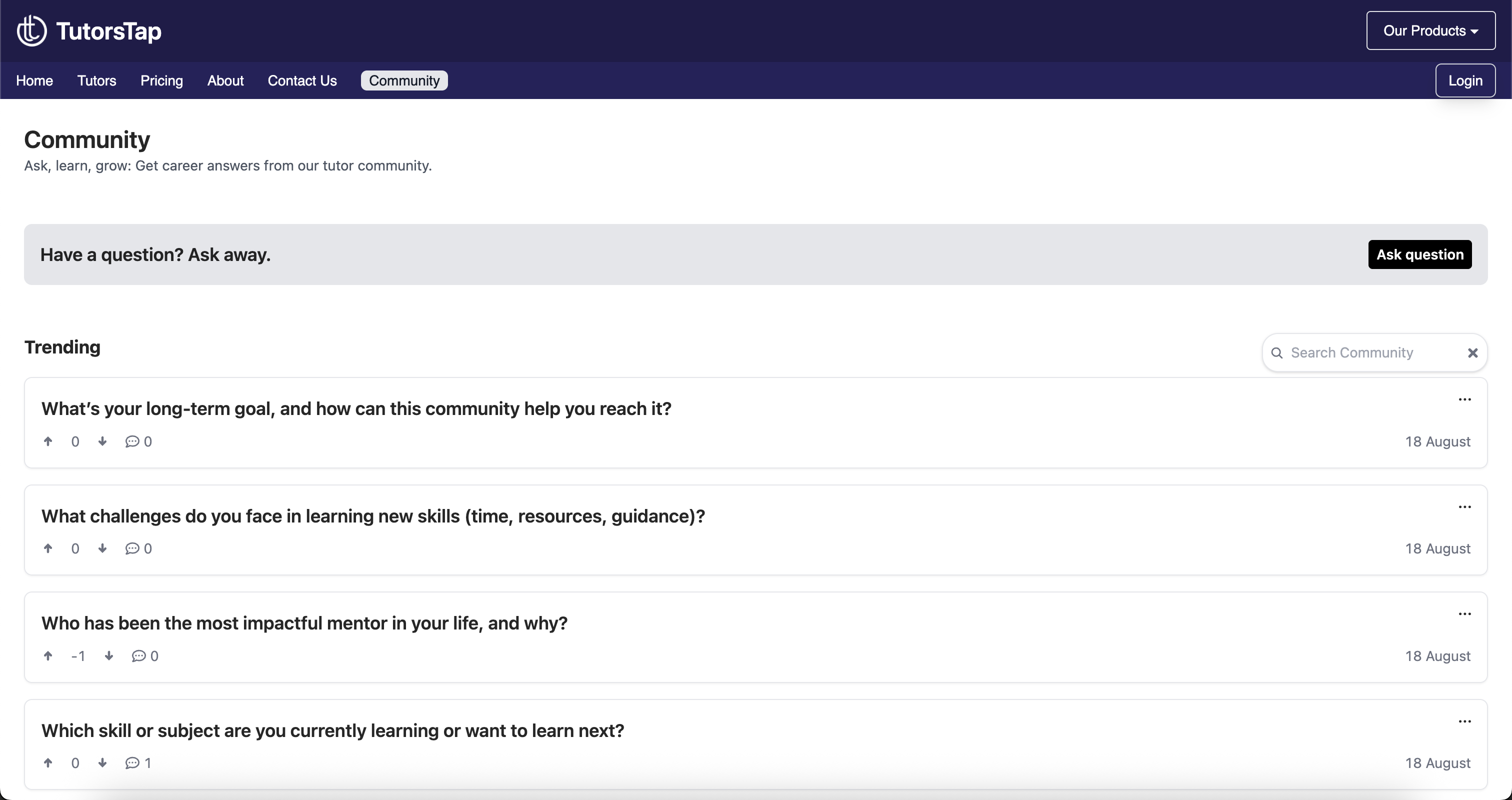 TutorsTap – Community Module